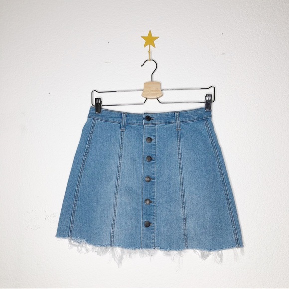 Mossimo Mini Button Down Jean Skirt - Picture 1 of 7